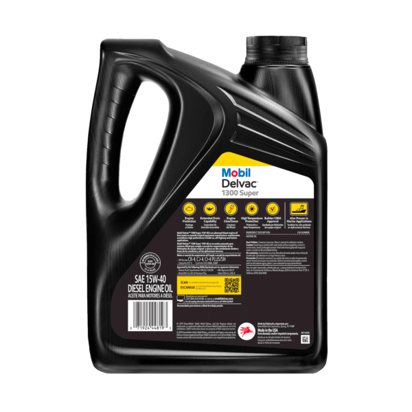 Mobil Delvac 1300 Super Heavy Duty Synthetic Blend Diesel Engine Oil 15W-40, 1 gal - 图片 2